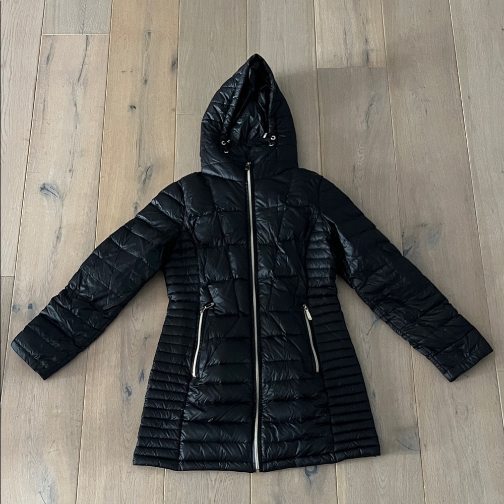 Calvin Klein Black Women's Down Packable Light Parka Jacket